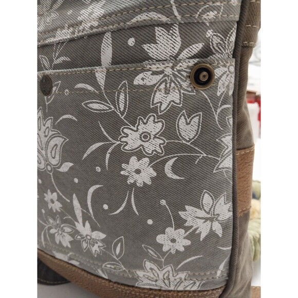 Myra Bag Blossom Print Upcycled Canvas & Leather Shoulder Bag - Picture 3 of 16